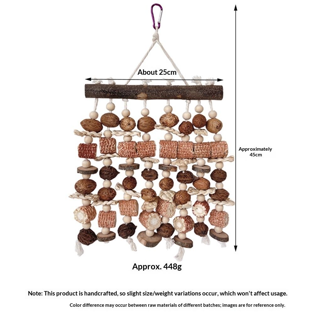 Large parrot toys, natural nuts, corn cobs, wooden African grey macaw, chew and tear toys, cockatoos, cockatoos, and large and medium-sized birds