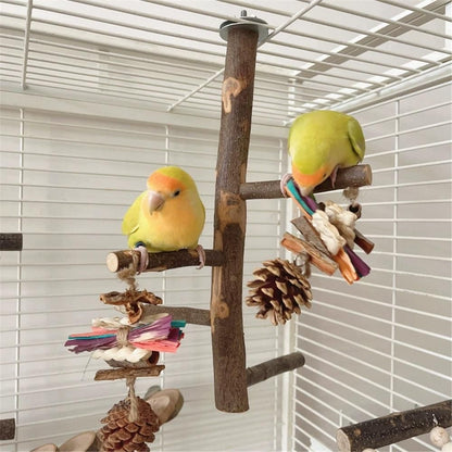 Bird perch bracket toy, natural wooden parrot perch birdcage, branch perch parrot, macaw, sparrow, love bird accessories, rotating stand
