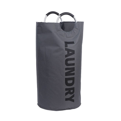 90L Large Laundry Basket, Collapsible Laundry Bag, Freestanding Tall Clothes Hamper, Foldable Washing Bin (Dark Blue)