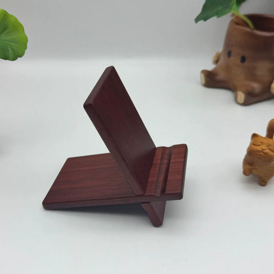 Solid Wood Phone Stand, Desktop Wooden Phone Stand, Simple Phone Holder, Compatible with All Phones (rosewood)