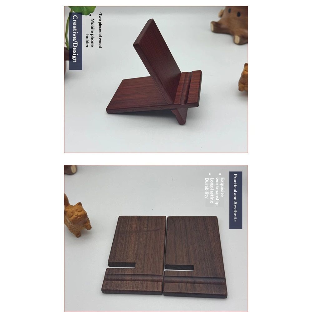 Solid Wood Phone Stand, Desktop Wooden Phone Stand, Simple Phone Holder, Compatible with All Phones (rosewood)