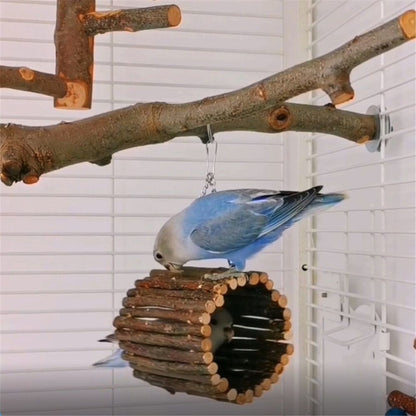 Parrot Swing Toys, Hanging Perch Stand, Natural Willow Wood Hammock, Bird Cage Accessories for Parakeets, Cockatiels, Lovebirds, Hamster, Rat（10*15cm）