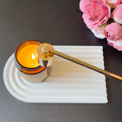 2pcs Candle Snuffer, Golden Candle Snuffer Extinguisher with Long Handle, Gold Color Stainless Steel Wick Flame Snuffer for Putting Out Candle Flame Safely
