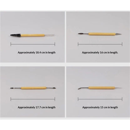 11 Pcs Pottery & Clay Sculpting Tools, Double-Sided, Ceramics Tools Smooth Wooden Handles for Trimming, Embossing Pattern.