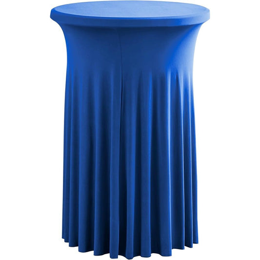 Cocktail Round Stretch  Table Cover Table Skirt High Top Tablecloth Elastic table cover(royal blue 60*110cm)