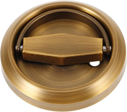 2pcs  Recessed Door Handles, Round Flush Pulls Stainless Steel Furniture Locks Hidden Embedded Fireproof Door Furniture (yellow)