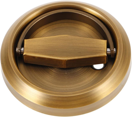 2pcs  Recessed Door Handles, Round Flush Pulls Stainless Steel Furniture Locks Hidden Embedded Fireproof Door Furniture (yellow)