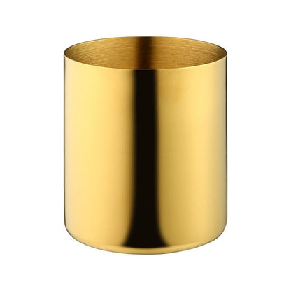 Desk Organizer Pen & Pencil Holder -, Gold Stainless Steel - Desk Supply Organizer with Gold Pen Cup, Makeup Brush Cup & Vanity Brush Holder