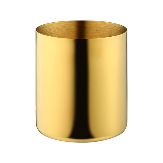 Desk Organizer Pen & Pencil Holder -, Gold Stainless Steel - Desk Supply Organizer with Gold Pen Cup, Makeup Brush Cup & Vanity Brush Holder