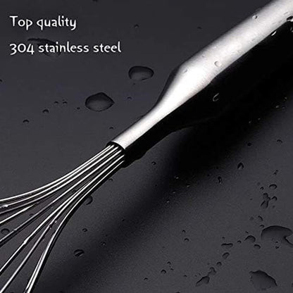304 Stainless Steel Whisks Egg Beater Egg Mixer Manual Agitator Eco-Friendly Blender Egg Tool Kitchen Gadgets（silvery）