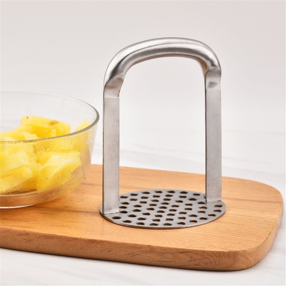 Duty Potato Masher With Horizontal Handle | Avocado Masher | Versatile Food Masher For Vegetable | Made of Durable Stainless Steel |  - Silver