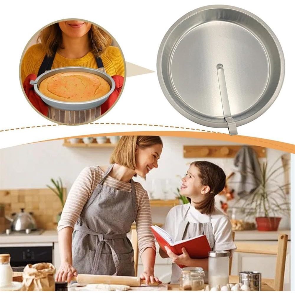 2pcs Easy Out Cake Pan with Quick Release Lever, Non-Stick Stainless Steel Baking Pan for Cheesecake , Oven-Safe for Beginners（25*25*3.5cm）