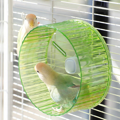 17cm  Parrot Silent Running Wheel, Parrot Exercise Wheel, Birds, Parrots, Turtles, Hamsters, Small Animal Quiet Running Wheel (Green)