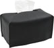 Tissue Box Cover,Modern PU Leather Rectangular Tissue Box Holder - Decorative Holder/Organizer for Bathroom Vanity Countertop, Night Stands, Office Desk -  rectangular black