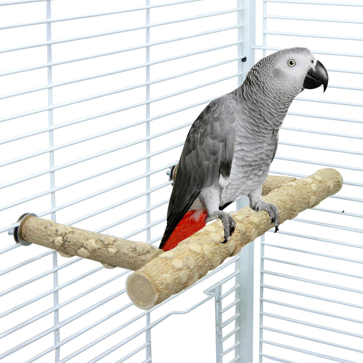 Pepper Wood Parrot Stand Branch, Wooden Perch for Parakeet Cockatiels Conures Lovebirds Budgies, Birdcage Accessories（small size）