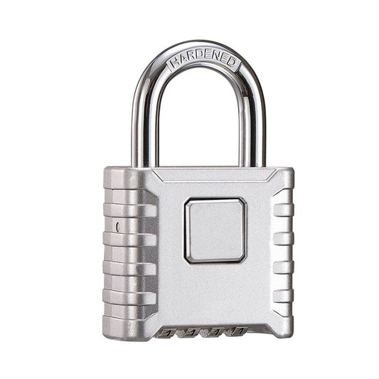 1-piece set of heavy-duty 4-digit password lock, one click unlock, error proof function, waterproof large outdoor padlock, suitable for school gym storage cabinets, fences, doors, storage units (silver)