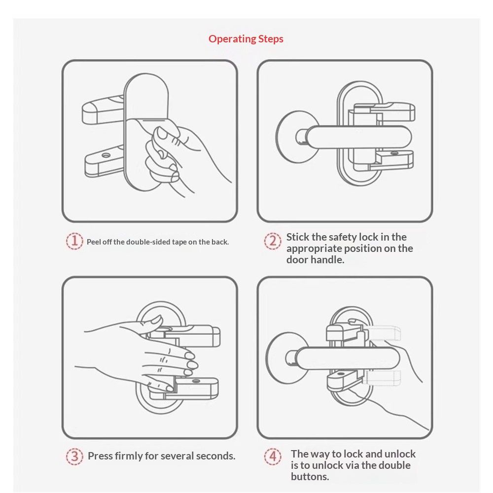 Door Lever Lock (2 Pack) Child Proof Doors & Handles, Prevents Toddlers and Pets from Opening Doors. Unique Difficulty Adjustment, Easy One Hand Operation for Adults.
