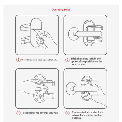 Door Lever Lock (2 Pack) Child Proof Doors & Handles, Prevents Toddlers and Pets from Opening Doors. Unique Difficulty Adjustment, Easy One Hand Operation for Adults.