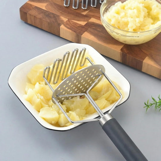 Stainless Steel Potato Masher, Double-Layer Design for Easy Mashing, Perfect for Potatoes, Avocado & Ground Beef, Durable Meat Smasher & Hamburger Tool（TPR handle）