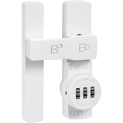 White 180 Degree Barn Door Lock,Mechanical Password Lock,3 Digit Password Keyless,Flip Latch with Combination,Protect Privacy,for Barn Door,Cabinets,Windows,Garden,Bathroom