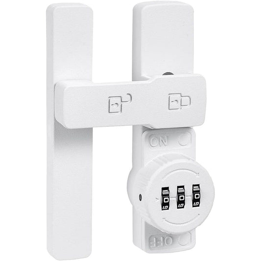 White 180 Degree Barn Door Lock,Mechanical Password Lock,3 Digit Password Keyless,Flip Latch with Combination,Protect Privacy,for Barn Door,Cabinets,Windows,Garden,Bathroom