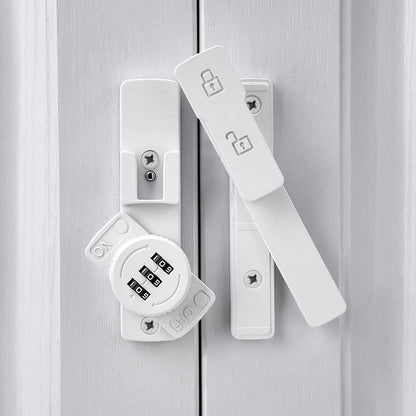 White 180 Degree Barn Door Lock,Mechanical Password Lock,3 Digit Password Keyless,Flip Latch with Combination,Protect Privacy,for Barn Door,Cabinets,Windows,Garden,Bathroom