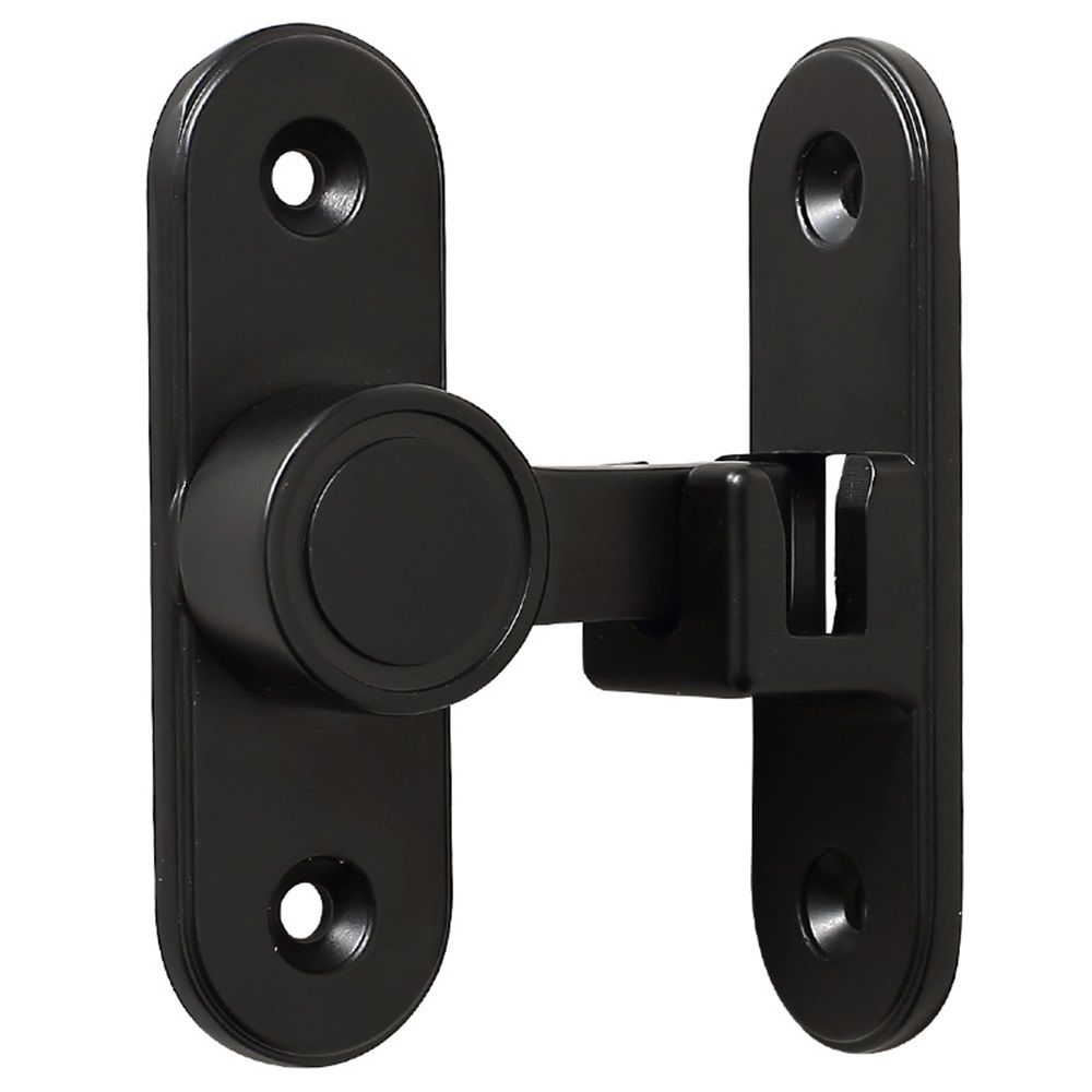Barn Door Locks, 90/180 Degree Right Angle Flip Gate Latch Fit for Bedroom, Garden, Cabinet - Sturdy and Secure Sliding Barn Door Lock (Black-2 Pcs)