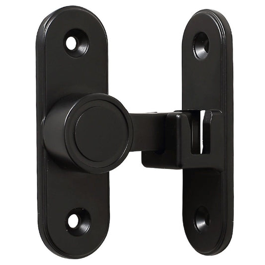 Barn Door Locks, 90/180 Degree Right Angle Flip Gate Latch Fit for Bedroom, Garden, Cabinet - Sturdy and Secure Sliding Barn Door Lock (Black-2 Pcs)