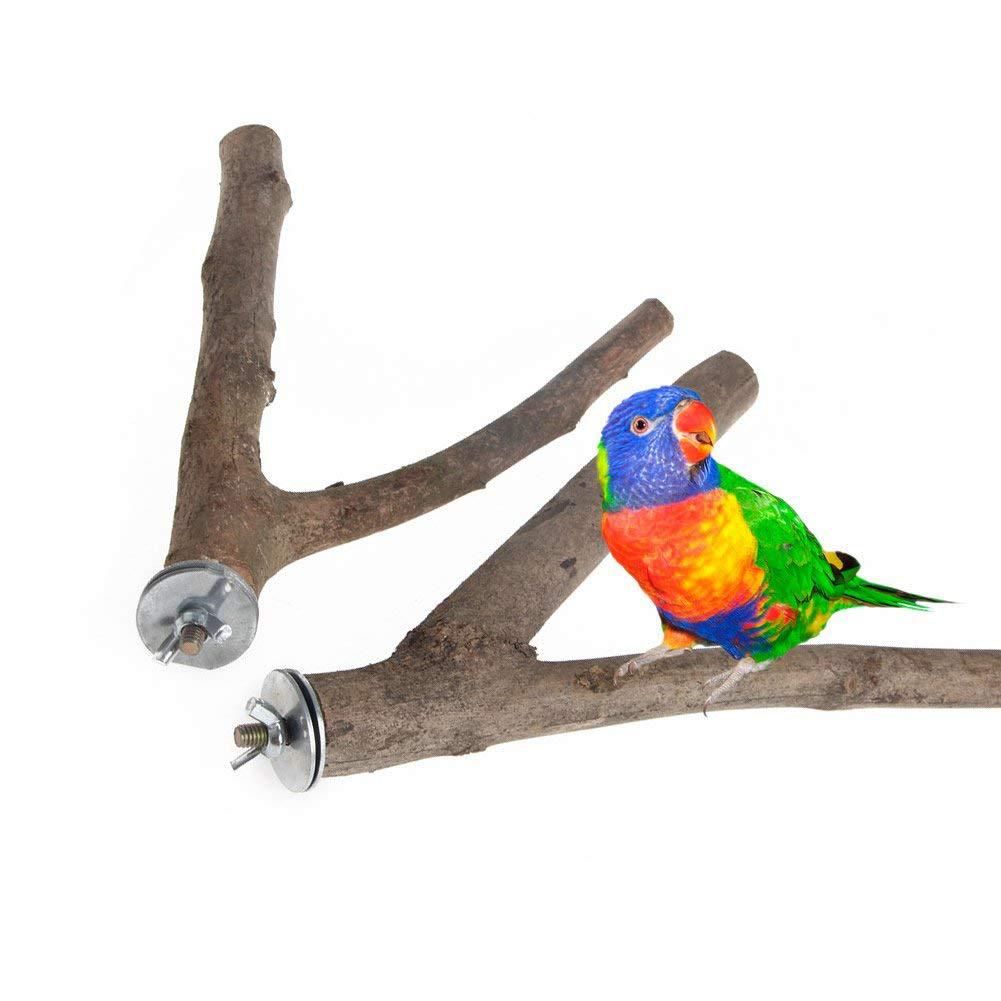 2 pieces of parrot habitat natural bird bracket grinding claws climbing wooden cage accessories and toys, suitable for long tailed parrots, love birds, parrots, parrots, and finches (15cm)