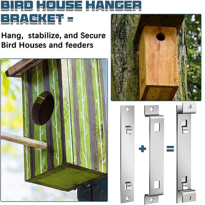 4 Sets of Bird House Brackets, Steel Bird House Mounting Bracket with Screws and Drywall Anchors, Bird Feeder Hanger Bracket Mounting Plate for Securing Bird Houses Nesting Boxes