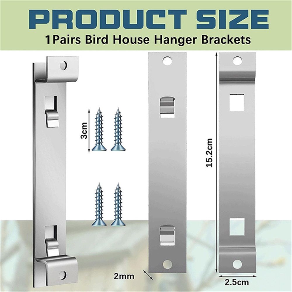 4 Sets of Bird House Brackets, Steel Bird House Mounting Bracket with Screws and Drywall Anchors, Bird Feeder Hanger Bracket Mounting Plate for Securing Bird Houses Nesting Boxes