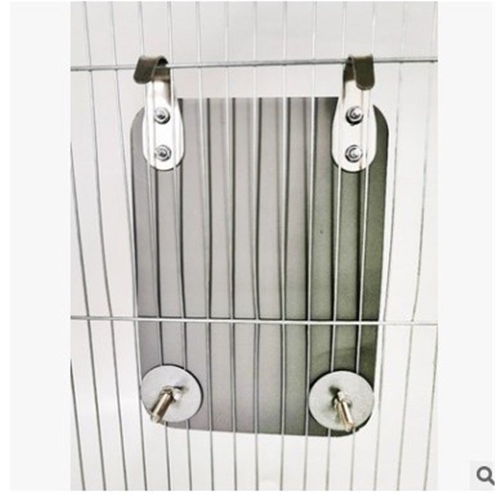 Bird Mirror for Cage, Bird Parrot Mirror with Rope for Cockatiel Conures, Lovebirds, Parrot, Canaries, and Budgies（Mirror+6 Bell String）