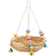 woven straw nest bed parrot long tailed parrot parrot buji canary love birdcage perch with bell big bird swing toy