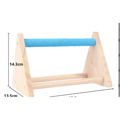 Parrot Bird Wooden Bass Rack Game Toy Gym Bird Grinding Bass Small Phoenix Head Parrot Cone Long Tail Parrot Table Platform（Blue）
