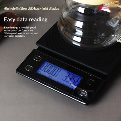 Espresso Scale with Timer 3kg/0.1g Accuracy Coffee Bean Scale Digital Pour Over Coffee Scale Portable Suitable for Coffee Lovers and Baristas