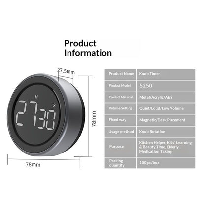 Digital Kitchen Timer, Magnetic Countdown Countup Timer with Large LED Display, Productivity Timers for Classroom Cooking Fitness（Battery not included）