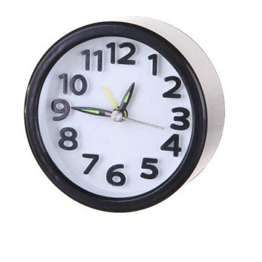 Alarm Clock , Cute Analog Round Digital Quartz Clock, Non Ticking, Battery Operated,Simply Design for Living Room, Bedroom,Bedside, Desk Decorative (Black,Battery not included)