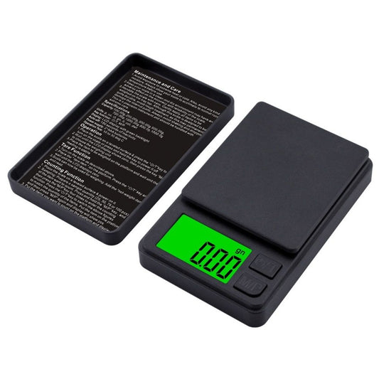 Portable Milligram Scale 500g/0.01g, Gram Scale with 7 Units, High Precision Powder Scale with Cover, Backlit LCD（Battery not included）