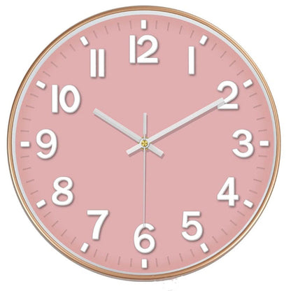 12 Inch Wall Clock, 3D Number Quartz Battery Operated Silent Non-Ticking Round Wall Clocks for Office Bedroom Decorative（Battery not included）
