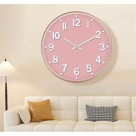 12 Inch Wall Clock, 3D Number Quartz Battery Operated Silent Non-Ticking Round Wall Clocks for Office Bedroom Decorative（Battery not included）