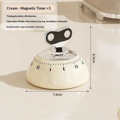 Mechanical Kitchen Timer, Eco-Friendly No Batteries Needed Magnetic Visual Countdown Alarm Clock for Cooking, Study, Games, Office