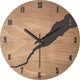 12Inch Simple Cracked Wooden Wall Clock - Silent Non-Ticking Large Wall Clock Creative Decor for Living Room Office (Battery not included)