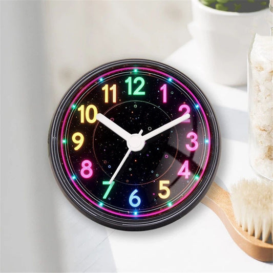 2 pack Waterproof Bathroom Shower Clock with Large Suction Cup - Silent, Water Proof, Battery Operated Wall Clock for Toilet, Kitchen, Bedroom (Black,Battery not included)