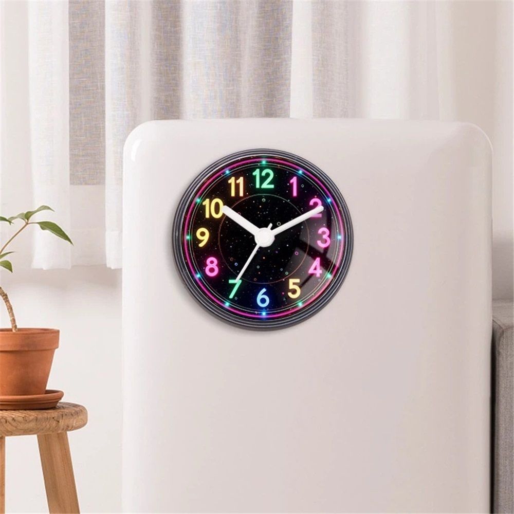 2 pack Waterproof Bathroom Shower Clock with Large Suction Cup - Silent, Water Proof, Battery Operated Wall Clock for Toilet, Kitchen, Bedroom (Black,Battery not included)