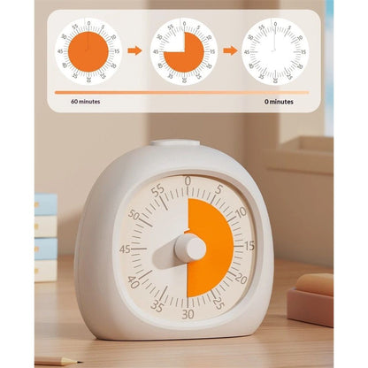 Visual Timer for Kids & Adults, 60 Minute Analog Countdown Timer for Classroom School, Homeschooling, Silent Visual Timer for Study Time Management Battery（Battery not included）