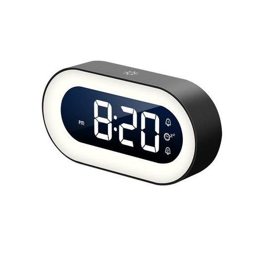 Small Digital Alarm Clock Large LED Display Digital Clock for Bedroom,Mirror Surface LED Electronic Desk Clock,Dimmable for Heavy Sleepers Office,USB Ports