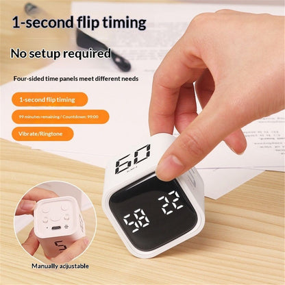Productivity Timer Flip Gravity Sensor Cube Timer Countdown & Countup,Mute & Vibrate & Sound ,Perfect for ADHD,Work,Learning,Kitchen Cooking