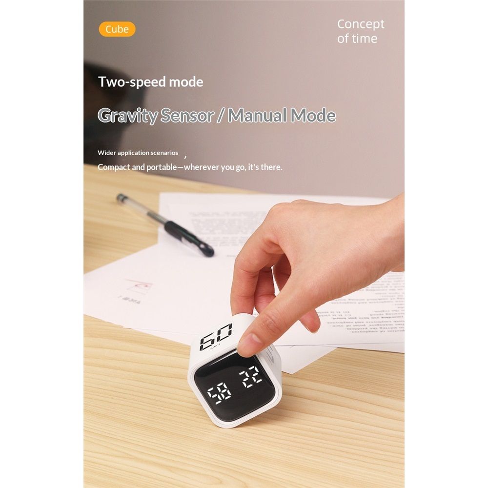 Productivity Timer Flip Gravity Sensor Cube Timer Countdown & Countup,Mute & Vibrate & Sound ,Perfect for ADHD,Work,Learning,Kitchen Cooking