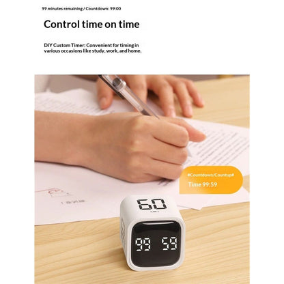 Productivity Timer Flip Gravity Sensor Cube Timer Countdown & Countup,Mute & Vibrate & Sound ,Perfect for ADHD,Work,Learning,Kitchen Cooking