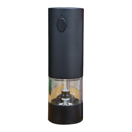 Rechargeable Electric Pepper Grinder, Salt Grinder Pepper Mill with Washable Container, White LED Light and External Adjustable Coarseness, Black
